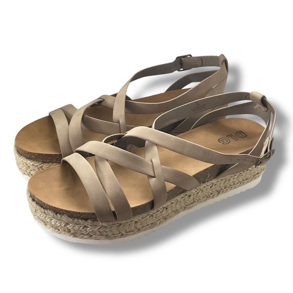 Taupe Strappy Platform Sandals